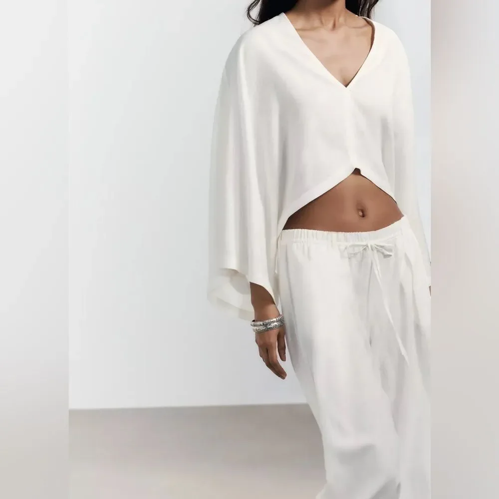 ZARA LINEN PALAZZO PANTS NEW
